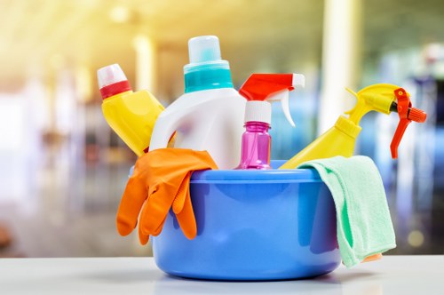Kitchen surfaces being cleaned during domestic cleaning in Camden